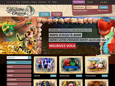 Casino en ligne en français Casino Madame Chance