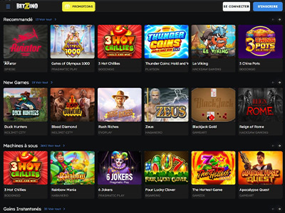 Casino BetZino : Profitez d'un bonus de 100% jusqu'à 200€ + 100 tours gratuits !