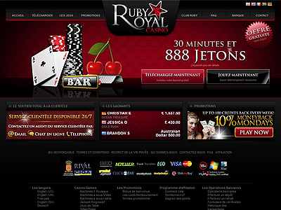 Jouez sur le casino en ligne Ruby Royal avec ou sans téléchargement !