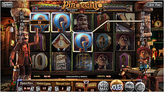 Machine à sous 3D Betsoft Pinocchio