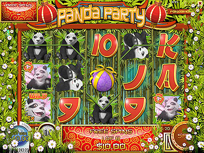 Jouer machine à sous vidéo 20 lignes Panda Party Rival Gaming